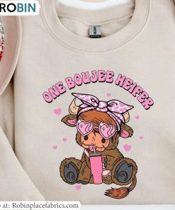 One Boujee Heifer Shirt, Cow Valentine Sweatshirt Short Sleeve