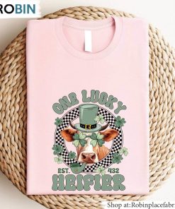 One Lucky Heifer Modern Shirt, Four Leaf Clover Eyes T Unisex Shirt