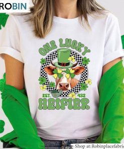 One Lucky Heifer Shirt, Cute Cow Unisex Shirt