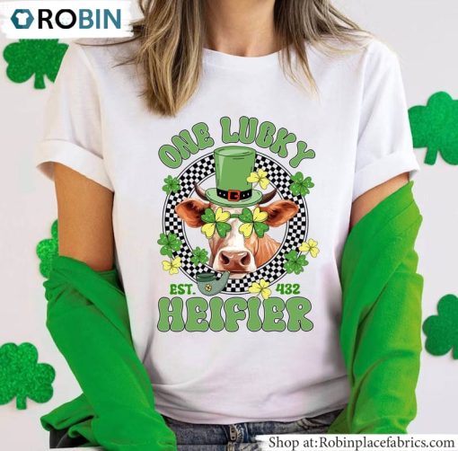 One Lucky Heifer Shirt, Cute Cow Unisex Shirt