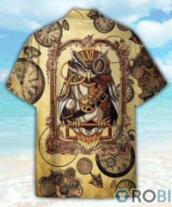 Owl Steampunk Clock Button’s Up Shirts, Hawaiian Shirt Owl Steampunk Clock Button’s Up Shirts, Hawaiian Shirt