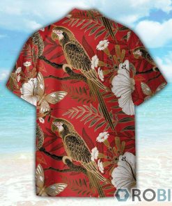 Parrot and Flower Tropical Pattern Japanese Style Hawaiian Shirt
