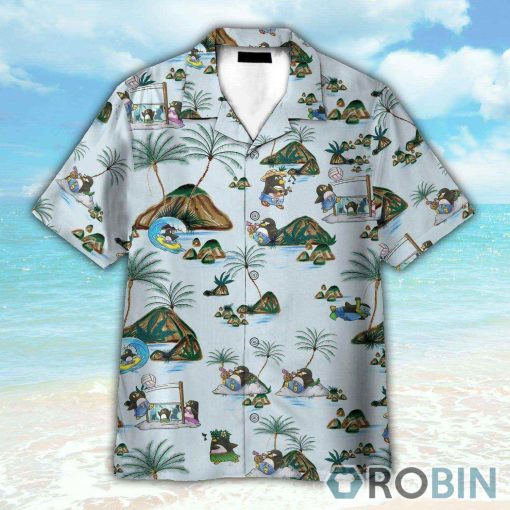 Penguin On The Beach Tropical Pattern Hawaiian Shirt