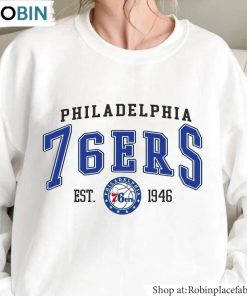 Philadelphia 76ers Shirt, Basketball Long Sleeve Sweater