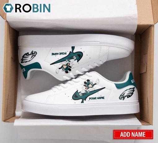 Philadelphia Eagles Mickey Logo Nike Drip Design Personalized Stan Smith Sneakers