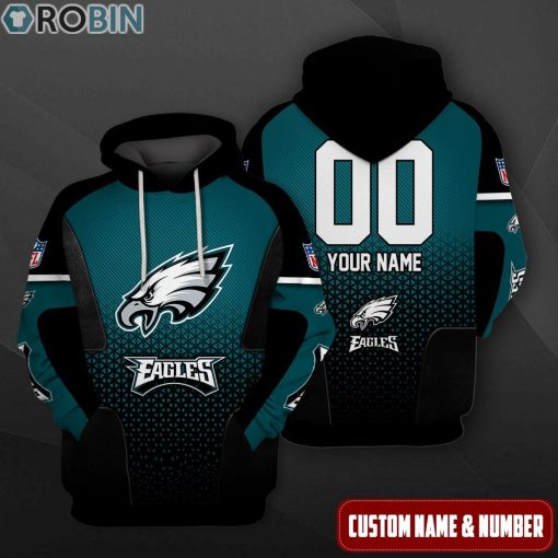 Philadelphia Eagles Polygon Pattern Design 3D Hoodie