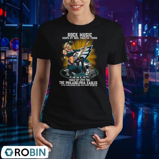 Philadelphia Eagles Rock Music Keep My Soul Forever Young 2024 Shirt