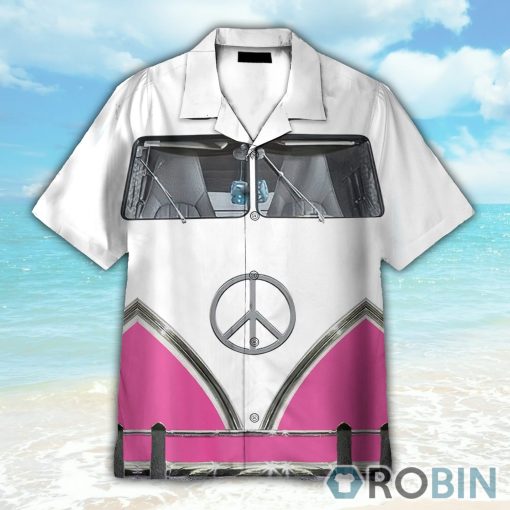 Pink Hippie Bus Button’s Up Shirts, Hawaiian Shirt