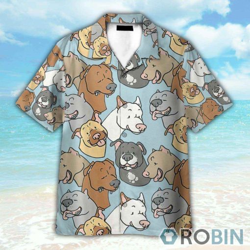 Pitbull Dogs Beach Shorts Swim Trunks Hawaiian Shirt