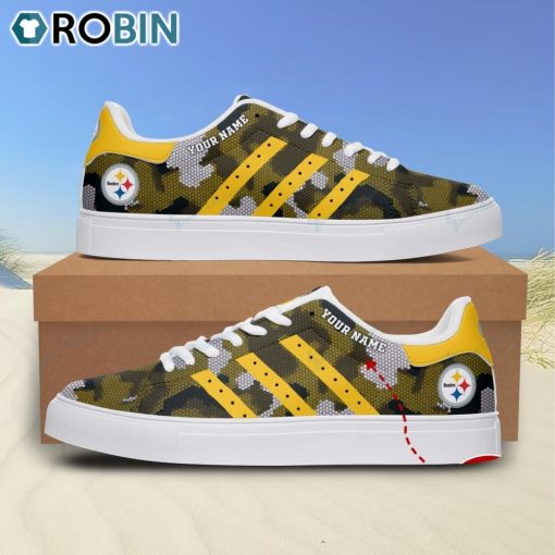 Pittsburgh Steelers Camouflage Personalized Stan Smith Sneakers