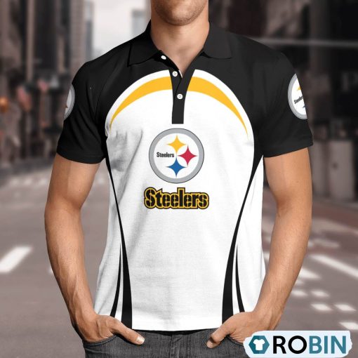 Pittsburgh Steelers Curve Casual Polo Shirt, Steelers Fan Shirt