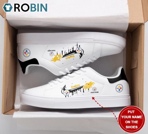 Pittsburgh Steelers Logo Nike Drip Design Personalized Stan Smith Sneakers