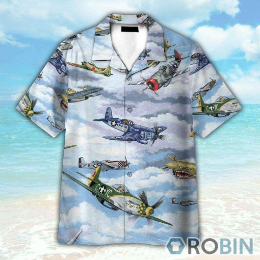 Planes Warbirds WW2 Fighters Planes Hawaiian Shirt