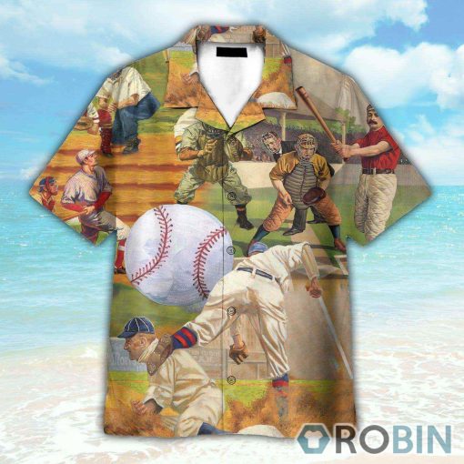 Playing Baseball Button’s Up Shirts, Hawaiian Shirt
