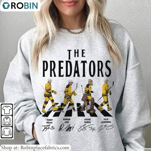 Predators Walking Abbey Road Sweatshirt , Nashville Predators Shirt Hoodie