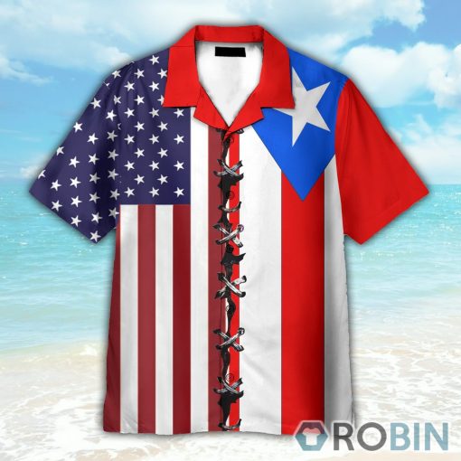 Puerto Rico Flag Button’s Up Shirts, Hawaiian Shirt