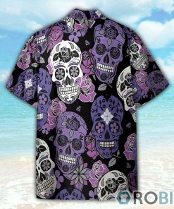 Purple Sugar Skulls Hawaiian Shirt