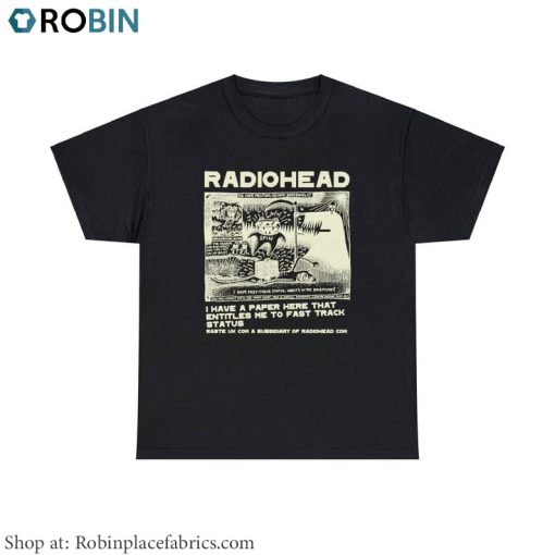 Radiohead Shirt, Retro Concert T Shirt Crewneck For Men