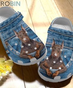Red Doberman Jeans Dog Crocs For Dog Love Red Doberman Jeans Dog Crocs For Dog Love