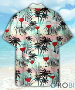 Red Wine Coconut Tree Pattern Hawaiian Shirt Red Wine Coconut Tree Pattern Hawaiian Shirt