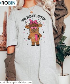 Retro Cow Heart Sarcastic Valentines Sweatshirt , One Boujee Heifer Shirt Tank Top