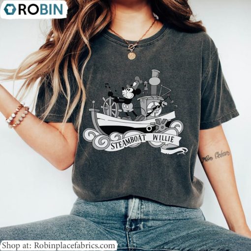 Retro Steamboat Willie Shirt, Mickey T Shirt Short Sleeve