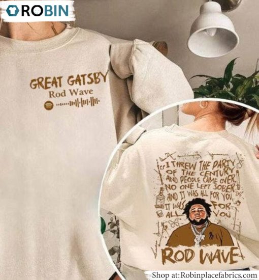 Rod Wave Shirt, Rod Wave Great Gatsby Tee Tops Sweater
