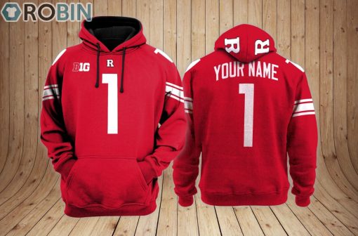 Rutgers Scarlet Knights Hoodie Custom Name and Number