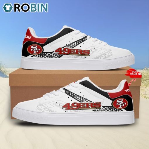 San Francisco 49ers Logo Design Football Custom Name Stan Smith Sneakers
