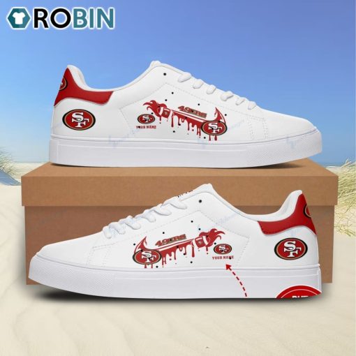 San Francisco 49ers Logo Nike Drip Design Personalized Stan Smith Sneakers