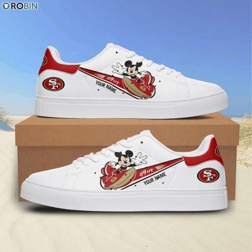 San Francisco 49ers Mickey Nike Logo Personalized Stan Smith Sneakers