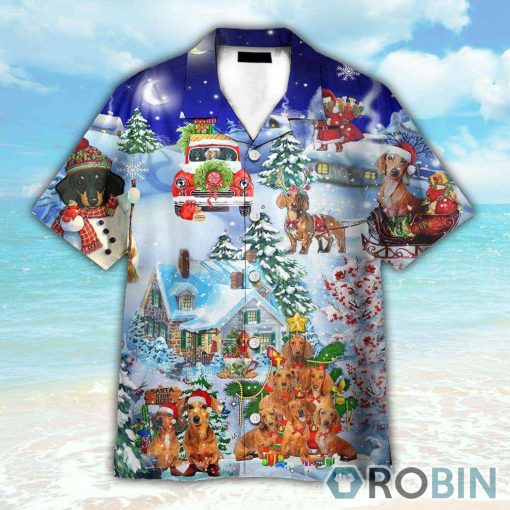 Santa Dachshund Merry Xmas Christmas Gift For Pet Lovers Hawaiian Shirt