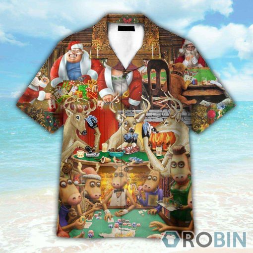 Santa Summer Vacation Funny Button’s Up Shirts Hawaiian Shirt
