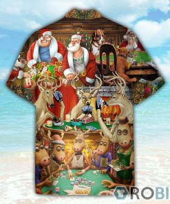 Santa Summer Vacation Funny Button’s Up Shirts Hawaiian Shirt