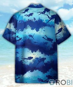 Scuba Diving Blue Button’s Up Shirts, Hawaiian Shirt