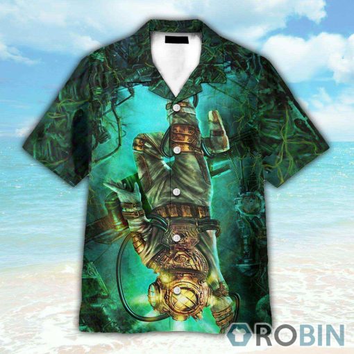 Scuba Diving Into The Ocean Hawaiian Shirt