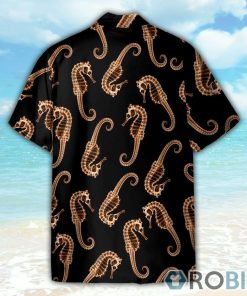 Seahorse X Ray In Black Hawaiian Shirt