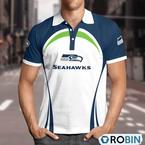 Seattle Seahawks Curve Casual Polo Shirt, Seattle Seahawks Fan Shirt for Sale