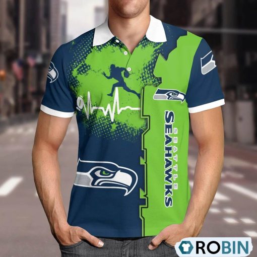 Seattle Seahawks Heartbeat Polo Shirt, Seahawks Gear
