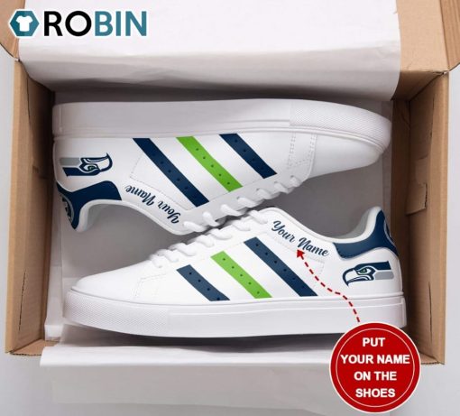 Seattle Seahawks New Design Football Custom Name Stan Smith Sneakers