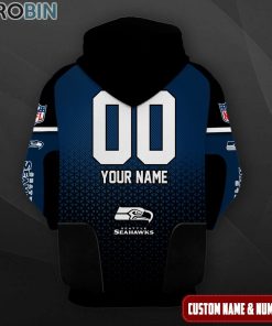 Seattle Seahawks Polygon Pattern Design 3D Hoodie