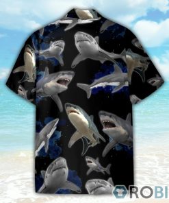 Shark Wave In Dark Ocean Hawaiian Shirt