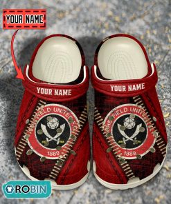 Sheffield United F.C Leather Zip Design Crocs Shoes