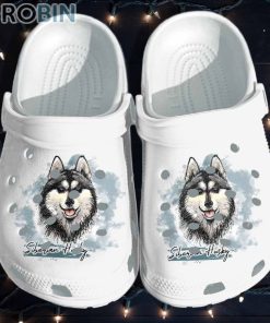 Siberian Husky Dog Winter Crocs For Dog Love