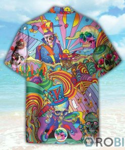 Skull Colorful Printed Casual Abstract Hippie Hawaiian Shirt