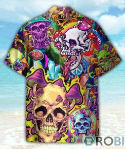 Skull Colorful Printed Casual Abstract Hippie Style Hawaiian Shirt Skull Colorful Printed Casual Abstract Hippie Style Hawaiian Shirt