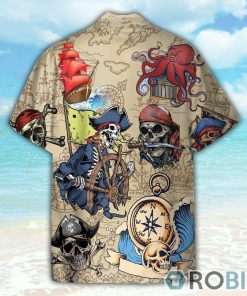 Skull Pirate Button’s Up Shirts, Hawaiian Shirt