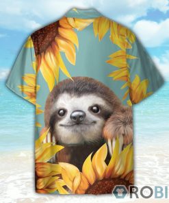 Sloth With Sunflowers Tropical Hawaiian Shirt