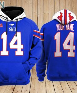 SMU Mustangs Hoodie Custom Name and Number