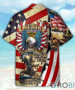 Soldier And Eagle American 4th July America Independence Day Hawaiian Shirt